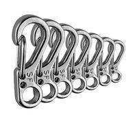 CZ Store®- Mini Moschettoni |10 Pezzi|GRIGIO/NERO|✮GARANZIA A VITA✮- Ganci di Blocco in Lega di Zinco, Capacità di Portata 15kg, Portachiavi - Moschettone Escursionismo, Arrampicata, Viaggio (GRIGIO)