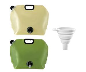 CZAKOMIX 2 x Tanica per Acqua Pieghevole, Portatili Tanica Acqua da 8 L con Coperchio, Tanica Pieghevole per Acqua da Campeggio, per Campeggio, attività All'aperto (con Rubinetto, Imbuto in Silicone)