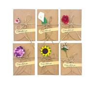 CZAKOMIX 30 cartoline decorate con fiori secchi, biglietti d'auguri con fiori secchi fai da te,biglietti auguri natale, partecipazioni matrimonio Per Compleanno Matrimonio Natale Festa (105x70mm)