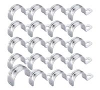 CZAKOMIX Morsetti Per Tubi - 20 Pezzi, Fascette Stringitubo, Morsetto per Tubi a Foro Singolo, Supporti a U Morsetti, Fascette Metalliche per il Fissaggio di Cavi e Tubi (Ø 29 mm, Argento, 1")