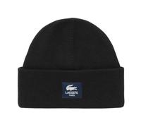 Czapka zimowa Czapka Lacoste Unisex Ribbed Cotton Badge Beanie - black - Nero