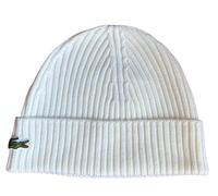 Cappello invernale Lacoste Unisex Ribbed Wool Beanie - Bianco