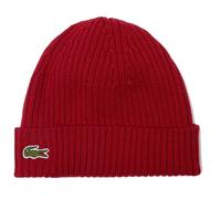 Czapka zimowa Lacoste Unisex Ribbed Wool Beanie - Rosso