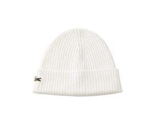 Czapka zimowa Lacoste Unisex Ribbed Wool - Bianco