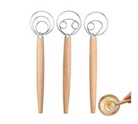 CZAYEFNH 3 pezzi danesi Frusta per impasto, strumenti di miscelazione, Frusta per Impasto da Pane, Impastatrice Danese con manico, in acciaio inox, manuale per impastare pane e torte