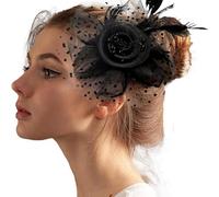 CZAYEFNH Accessori per Capelli da Cerimonia Donna - Cappello Elegante per Feste, Cocktail e Matrimonio con Piume e Tulle Raffinato