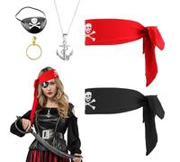 CZAYEFNH Costume Pirata Donna Completo - Set di Accessori per Feste a Tema, Carnevale, Halloween e Cosplay
