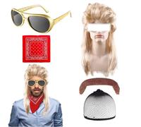 CZAYEFNH Costumi Hippie, Accessori Rapper Anni '80/'90, Parrucca Afro Funky, Parrucca Anni '70 '80 da Discoteca, Costume Anni '60 Anni '70 Costume Carnevale Discoteca Adatto