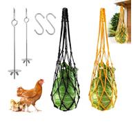 CZAYEFNH Mangiatoia per Galline e Polli con Ganci a S e Rete, per Frutta, Verdura e Snack, Giocattoli per Uccelli, Accessori per Pollai e Galline.