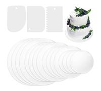 CZAYEFNH Set da 16 Sottotorta Tondi in Color Argento - Versatile Vassoio per Torta Rotondo di Diverse Dimensioni - Perfetto per la Casetta Pan di Zenzero