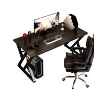 CZDANG Gaming Desk，Computer PC Gaming Table with Cable Management Holes, Sturdy PC Desk X Shape for Home Office,Industrial Design(Zwart,100 * 60 * 75cm)