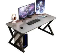 CZDANG Gaming Desk，Computer PC Gaming Table with Cable Management Holes, Sturdy PC Desk X Shape for Home Office,Industrial Design(Grey,120 * 60 * 75cm)