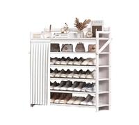 CZDANG Scarpiera pieghevole bianca, organizer for riporre le scarpe nell'armadio, for 25-38 paia, torre portascarpe verticale impilabile in bambù for ingresso, garage(50 * 23.8 * 90cm)