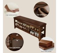 CZDANG Small Bench for Entryway，Kitchen Table Bench, Shoe Wood Storage Bench with Leather Cushion for Hallway, Bedroom, Living Room,Dining Room,(60 * 27 * 44cm)