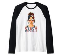 Czech Girl Czech Republic Flag Czech Girlfriend Wife Maglia con Maniche Raglan