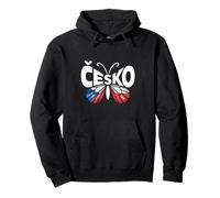 Czech Republic Cesko Butterfly - Bandiera della Repubblica Ceca Colori Souvenir Felpa con Cappuccio