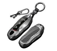 CZEMAM Copertura chiave in fibra di carbonio adatta per Porsche Keyless 911 | Custodia protettiva in metallo per chiavi Cayman 981 982 718 Cayenne 958 Macna 95B accessori portachiavi in lega di zinco