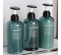 Czemo 3 pezzi Dispenser Shampoo e Bagnoschiuma 500ML Flacone Dosatore per Sapone Liquido, Dispenser Flaconi Pompa in Plastica Ricaricabili Dispenser Doccia