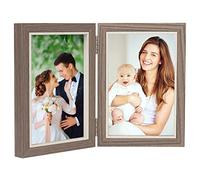 Czemo 6 Pollici 15x10 Portafoto Pieghevole in Legno 2 Cornice per Foto Collage Cornice per Famiglia Cornice da Tavolo Memoriale Cornice per Regalo di Nozze 10X15cm *2