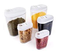 Czemo Cereali Contenitori, Scatola Cereali Set di 5 Conservazione degli Alimenti Contenitori di Blocco in Plastica Acrilica