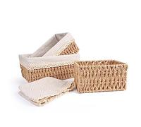 Czemo Cestino portaoggetti 3 pezzi cestini portaoggetti intrecciato bambini decorazione cestino dei giocattoli scatola porta oggetti Scaffali uffici tavolo da pranzo camera dei bambini soggiorno