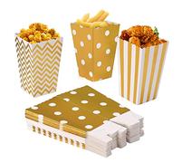 Czemo Scatole di Popcorn 36pcs Pop Corn Box Contenitori di Popcorn Contenitori di Caramelle per Spuntini del Partito (Oro)