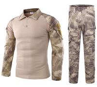 Czen Camicia da Combattimento Militare da Uomo Camicia Tattica a Maniche Lunghe Uniforme Pantaloni Tuta Airsoft BDU Camicia Paintball Camouflage Outfit