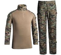 Czen Camicia da Combattimento Militare Uomo Tattica a Maniche Lunghe Uniforme Pantaloni Tuta Airsoft BDU Paintball Camouflage Outfit (CLSM, M)