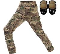 Czen Pantaloni Militari Uomo Cargo Tattico Combattimento Uomo Multi-Tasche Paintball BDU Pantaloni Softair Caccia Pantaloni con Ginocchiere, CP., XXL