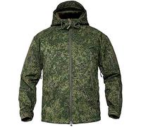 Czen Tactical Camouflage Softshell Giacca Outdoor Army Militare Foderato in Pile Impermeabile Giacca con Cappuccio Outwear Caccia Cappotto (Russia Camo,L)