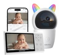 CZEview Babyphone con fotocamera e app, 2 K / 4,3 pollici, WiFi Video Babyfon, PTZ 360°, visione notturna a infrarossi, tracciamento automatico, 4 × zoom, pianto/movimento/rilevazione del rumore,