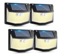 CZHHMART Luce Solare Esterni Rilevatore Movimento: 248 LED Luce Solare Esterna Sensore 3 Modalità 270° Illuminazione IP65 Impermeabile Faretto da Esterno a Parete Applique per Giardino Garage 4 Pezzi