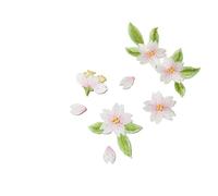 CZHJM 14 pz/Set 1.8-9 cm antichi Fiori di ciliegio Fiore Toppe da Cucire Piccole Toppe Ricamate termoadesive per Applique Toppe da Cucire per Abbigliamento