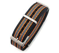CZKE 20 mm 21 mm Cinturino in nylon Nato Speciale per orologio Omega Seamaster 007 Commander James Bond, morbido tessuto in tela (Colore: nero arancione 007, Dimensione: 20 mm)