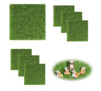 CZlinOduMMX 8 Pezzi Prato Artificiale, Mini Erba Artificiale15x15cm Muschio Artificiale Erba Sintetica Erba Artificiale in Plastica Prato Sintetico da Giardino per Fai da Te Ornamento del Giardino