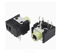 CZMDKEXM 10pcs Green PJ-306 PJ306 3.5mm 5Pin Connector with Nut Stereo Headphone Jack