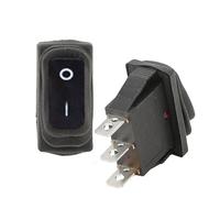 CZMDKEXM 1Pcs KCD3 Rocker Light Switch 3 Pin 2 Position Black No Light 12V