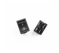 CZMDKEXM 5pcs Black Boat 220V Switch KCD1-104 4 Feet 2 Files with Lights Rocker Power Switch 15 * 21MM 4pin