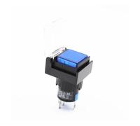 CZMDKEXM 5pcs Blue LA16 12v Light Push Button Switch 16mm with Light with 16mm mounting Hole Protection Cover momentary