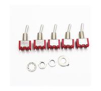 CZMDKEXM 5Pcs MTS-102 ON-ON Small Red Switch Rocker Switch Toggle Switch SPDT DPDT 3pin Self-Locking