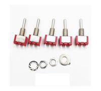 CZMDKEXM 5Pcs MTS-103 ON-off-ON Small Red Switch Rocker Switch 5A/125VAC Toggle Switch SPDT DPDT 3pin Self-Locking