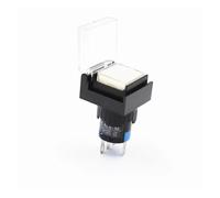 CZMDKEXM 5pcs White LA16 12v Light Push Button Switch 16mm with Light with 16mm mounting Hole Protection Cover momentary