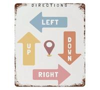 CZMDKEXM Compass Directions Metal Sign Cardinal Points Vintage Educational Compass Rose Chart Geography Classroom Wall Decor for Office 8 X 12 inch