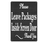 CZMDKEXM Delivery Instruction Metal Sign Leave Packages Inside Screen Door Rustic Tin Wall Decor for Porch Entryway Home Office 8 X 12 inch