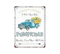 CZMDKEXM Fall Seasonal Gift Idea Vintage Metal Sign Pumpkin Patch Corn Maze Hayride Wall Decor for Porch Office Bar Home 8 X 12 inch