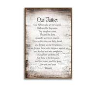 CZMDKEXM Framed Our Father Canvas - The Lord's Prayer in Classic Calligraphy, Timeless Gift & Wall Decor for Living Room, Wedding, or Baptism(Unframed,16x24inch(40x60cm))