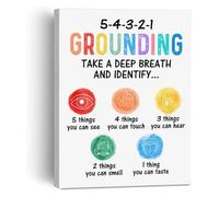 CZMDKEXM Grounding Technique Metal Sign 5 4 3 2 1 Method Chart for Calming Anxiety Mental Health Poster Office Decor 8 X 12 in