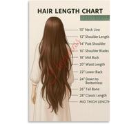 CZMDKEXM Hair Length Style Visual Guide Canvas Art | Clear chart displays inch measurements and style names(Framed,08x12inch(20x30cm))