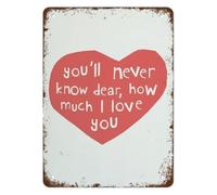 CZMDKEXM How Much I Love You Metal Tin Sign will Never Know Dear Romantic Wedding Anniversary Quote Wall Plaque 8 X 12 inch