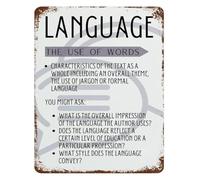 CZMDKEXM Literature Analysis Method Metal Sign English Class Educational Tin Poster for Classroom Teacher Study Wall Decor 8 X 12 inch